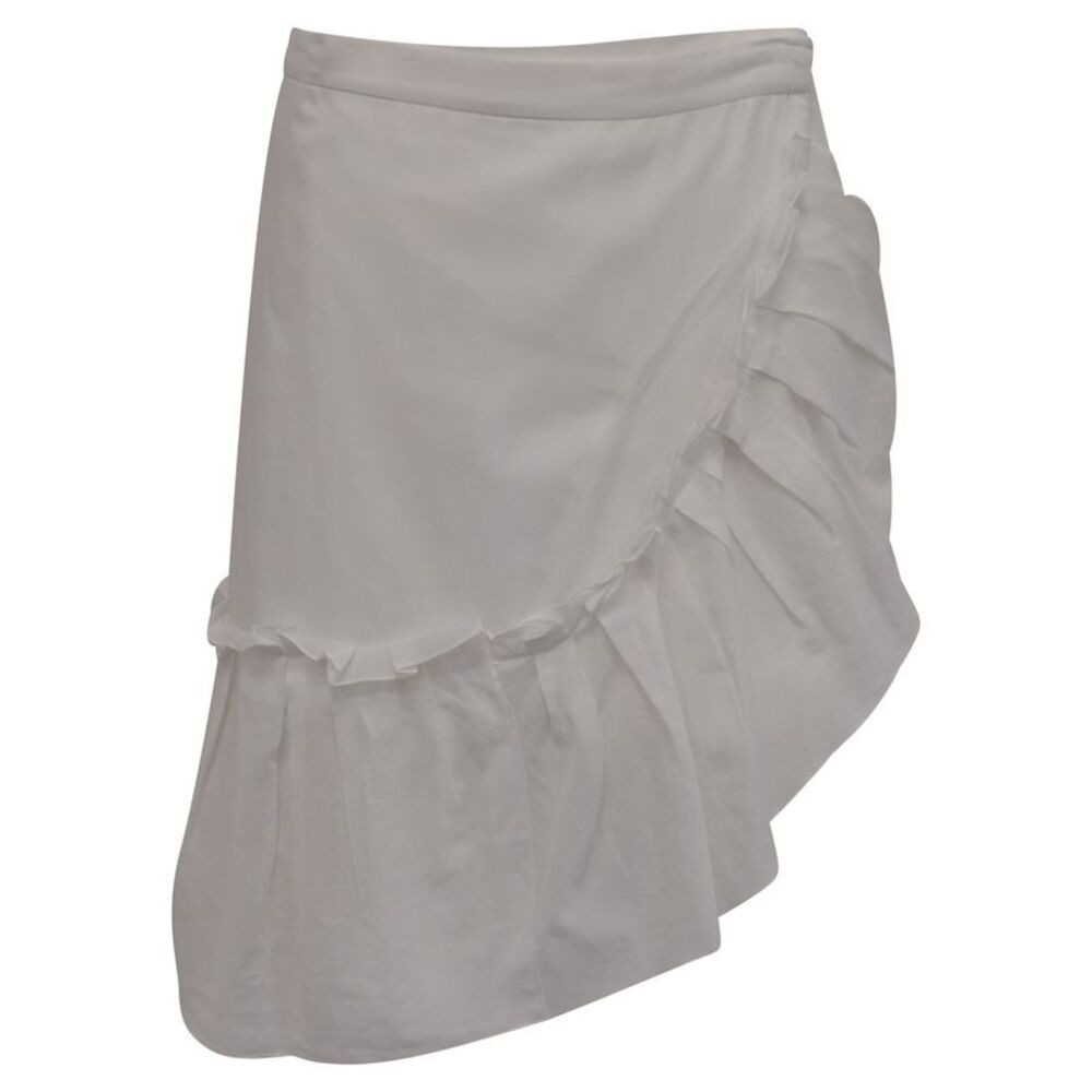 Valentino Garavani Ruffled Mini Skirt in White Cotton
